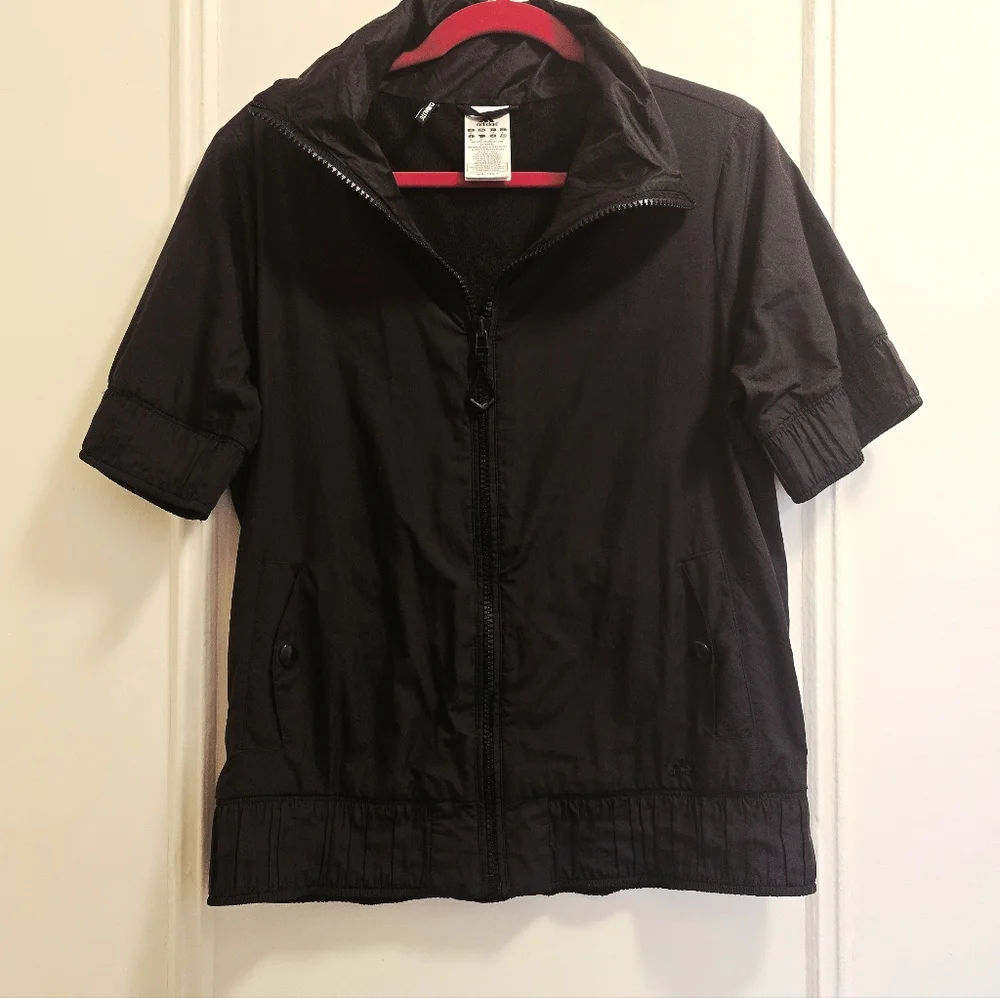 Adidas Climalite Full Zip Short Sleeve Black Runners Jacket - Sz Lg